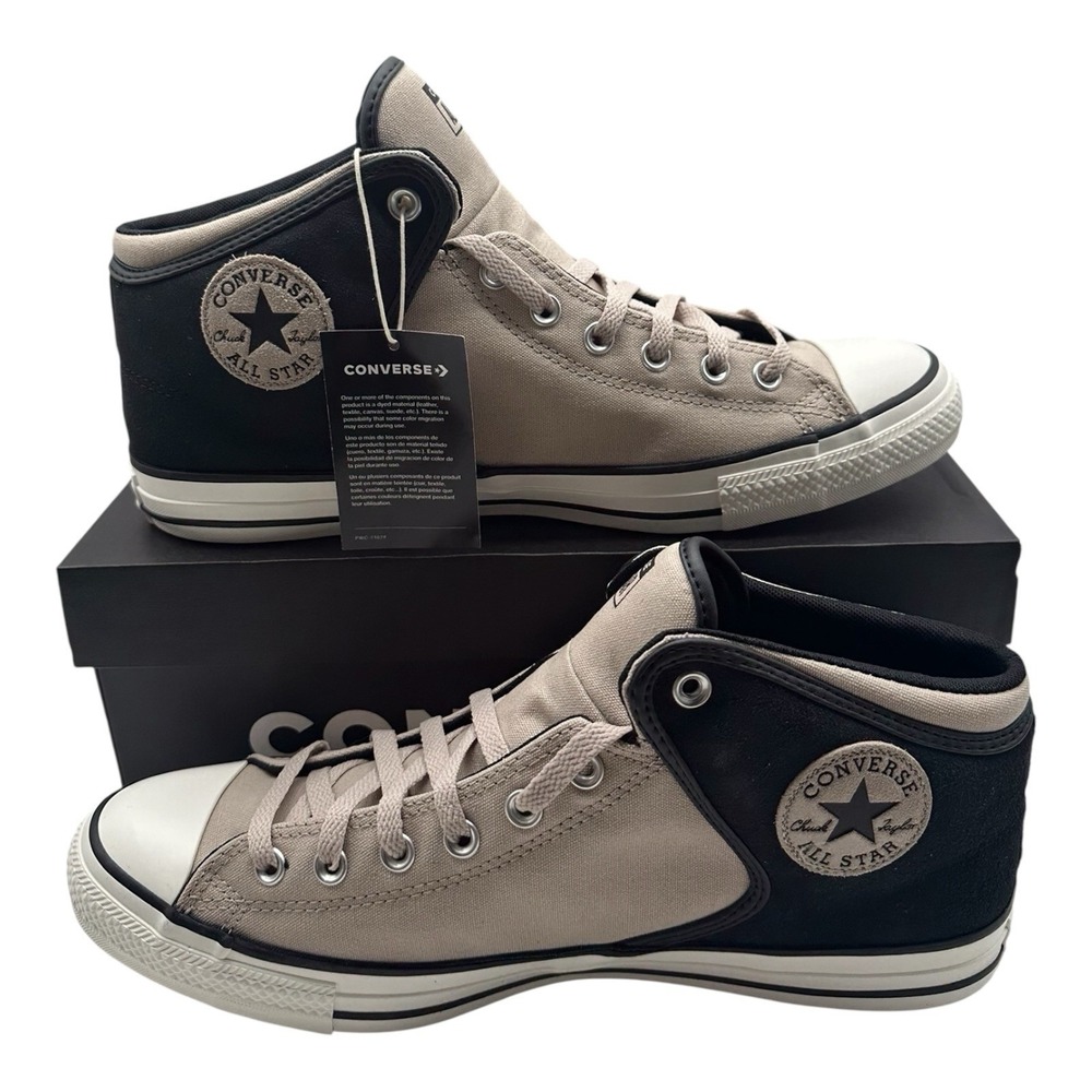 Converse CTAS High Street Mid Shoes Mens Sz 9 Papyrus/Black Sneakers A14294C
